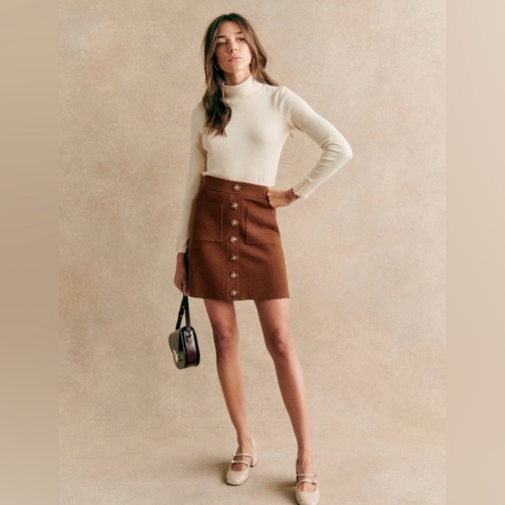 Sezane A-Line Mini Skirt